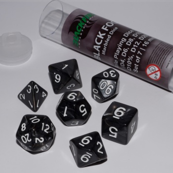 BF DICE - 16MM ROLE PLAYING DICE SET - BLACK FOG (7 DICE) BF DICE - 16MM ROLE PLAYING DICE SET - BLACK FOG (7 DICE)