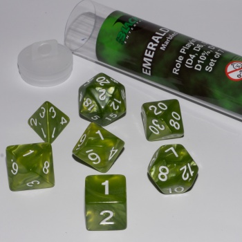 BF DICE - 16MM ROLE PLAYING DICE SET - EMERALD GREEN (7 DICE) BF DICE - 16MM ROLE PLAYING DICE SET - EMERALD GREEN (7 DICE)