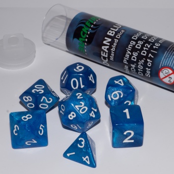 BF DICE - 16MM ROLE PLAYING DICE SET - OCEAN BLUE (7 DICE) BF DICE - 16MM ROLE PLAYING DICE SET - OCEAN BLUE (7 DICE)