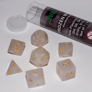 BF DICE - 16MM ROLE PLAYING DICE SET - FROZEN WHITE (7 DICE) BF DICE - 16MM ROLE PLAYING DICE SET - FROZEN WHITE (7 DICE)