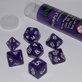 BF DICE - 16MM ROLE PLAYING DICE SET - PURPLE STRIKE (7 DICE) BF DICE - 16MM ROLE PLAYING DICE SET - PURPLE STRIKE (7 DICE)