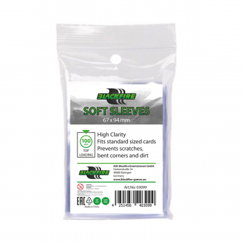 BLACKFIRE SLEEVES - STANDARD SIZE SOFT (67X94MM) - 100 BUSTE BLACKFIRE SLEEVES - STANDARD SIZE SOFT (67X94MM) - 100 BUSTE