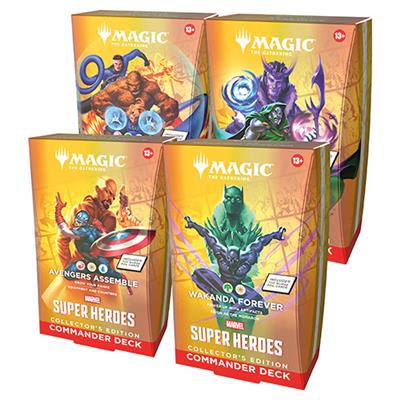 MTG - MARVEL SUPER HEROES - COLLECTOR' S EDITION COMMANDER DECK DISPLAY (4 MAZZI) - INGLESE