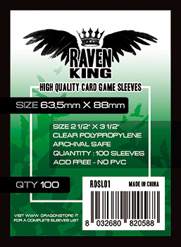 RAVEN KING SLEEVES - BUSTINE PROTETTIVE 63,5X88MM (100) RAVEN KING SLEEVES - BUSTINE PROTETTIVE 63,5X88MM (100)