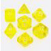 23002 TRANSLUCENT POLYHEDRAL YELLOW/WHITE 7-DADI SET