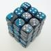 26856 GEMINI 12MM D6 STEEL-TEAL W/WHITE SET (36 DADI) 26856 GEMINI 12MM D6 STEEL-TEAL W/WHITE SET (36 DADI)