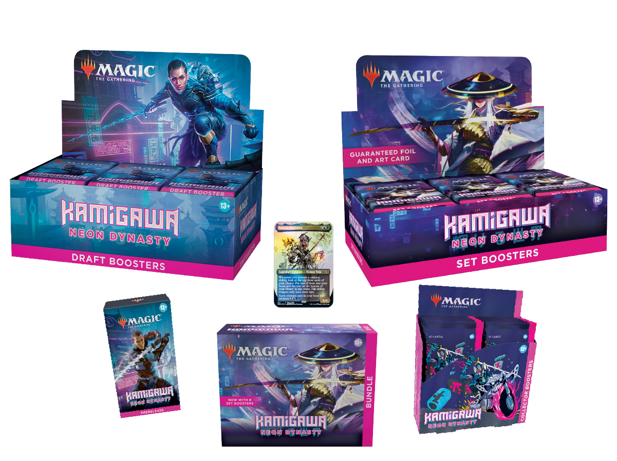 KAMIGAWA NEON DYNASTY - PROMO 4 - 1 DRAFT BOX + 1 SET BOOSTER BOX + 1 PRERELEASE + 1 BUNDLE + 1 BOX COLLECTOR + 3 PROMO BAB KAMIGAWA NEON DYNASTY - PROMO 4 - 1 DRAFT BOX + 1 SET BOOSTER BOX + 1 PRERELEASE + 1 BUNDLE + 1 BOX COLLECTOR + 3 PROMO BAB