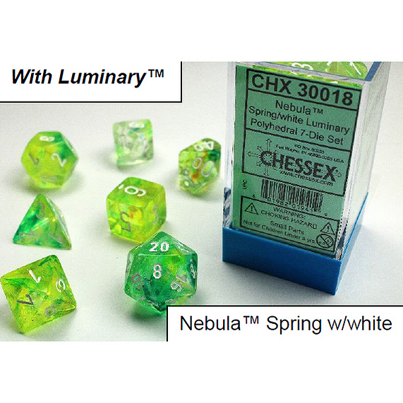 30018 NEBULA SPRING/WHITE LUMINARY 7-DADI SET