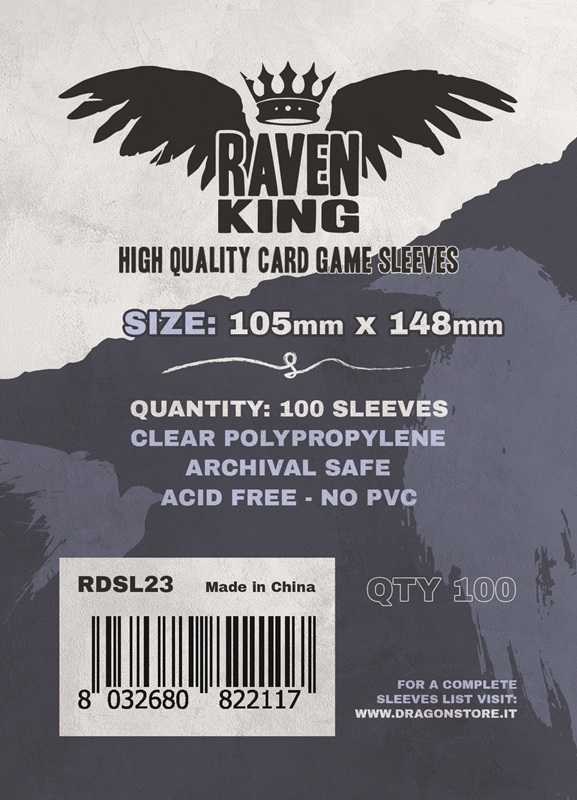 RAVEN KING SLEEVES - BUSTINE PROTETTIVE 105X148 MM (100)