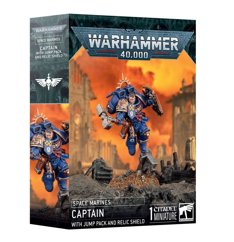 WARHAMMER 40000 - SPACE MARINES - CAPTAIN WITH JUMP PACK AND RELIC SHIELD WARHAMMER 40000 - SPACE MARINES - CAPTAIN WITH JUMP PACK AND RELIC SHIELD