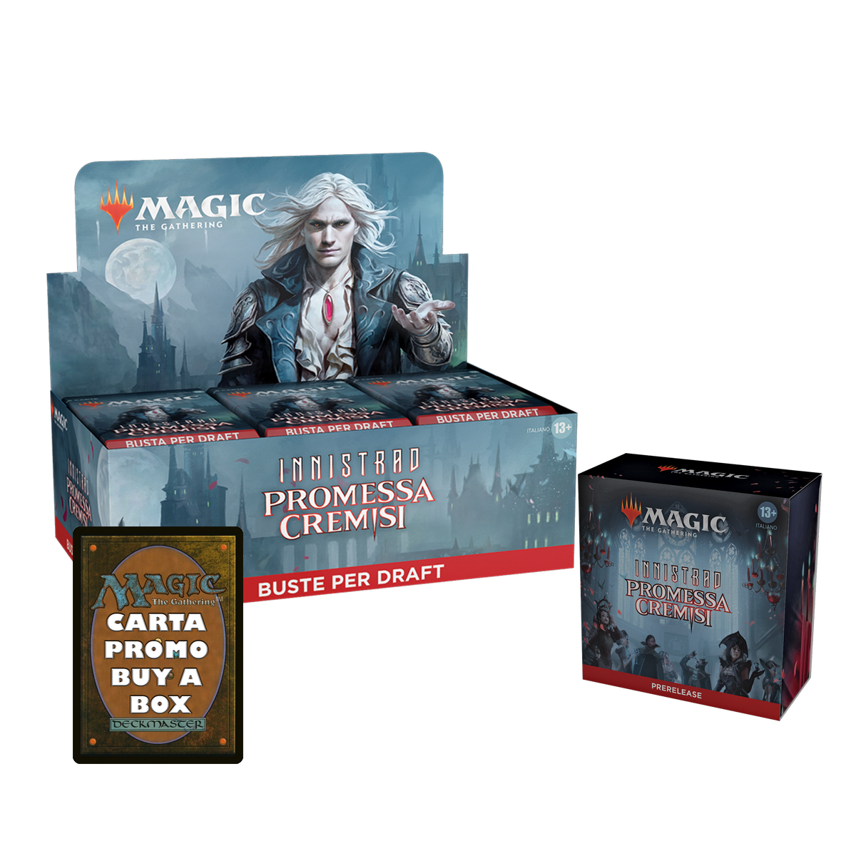 INNISTRAD: CRIMSON VOW - PROMO 1 - BOX 36 BUSTE + PRERELEASE PACK + BAB - ITA INNISTRAD: CRIMSON VOW - PROMO 1 - BOX 36 BUSTE + PRERELEASE PACK + BAB - ITA