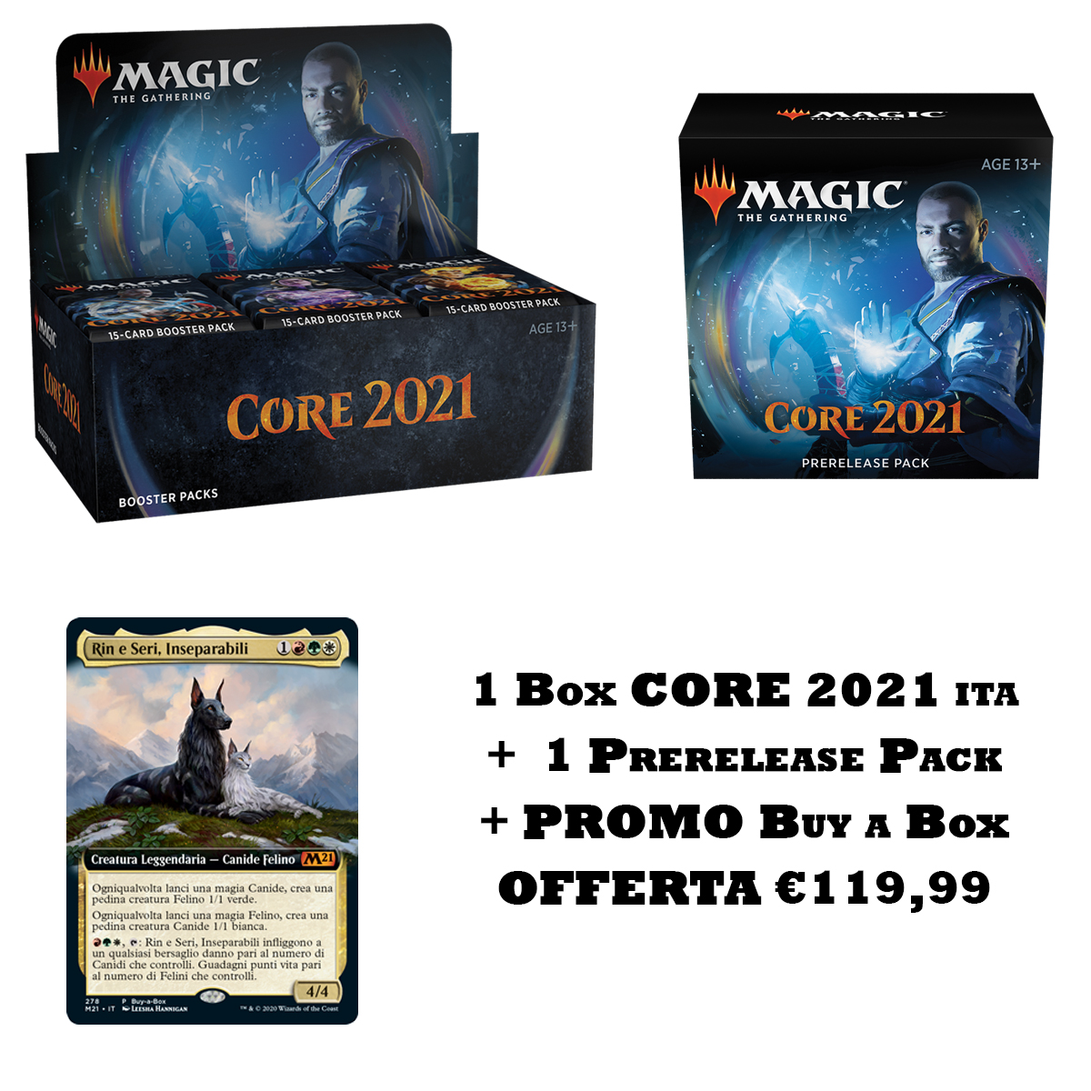 M21 SET BASE BIG PROMO - 1 BOX ITALIANO + 1 PRERELEASE PACK + PROMO BAB M21 SET BASE BIG PROMO - 1 BOX ITALIANO + 1 PRERELEASE PACK + PROMO BAB