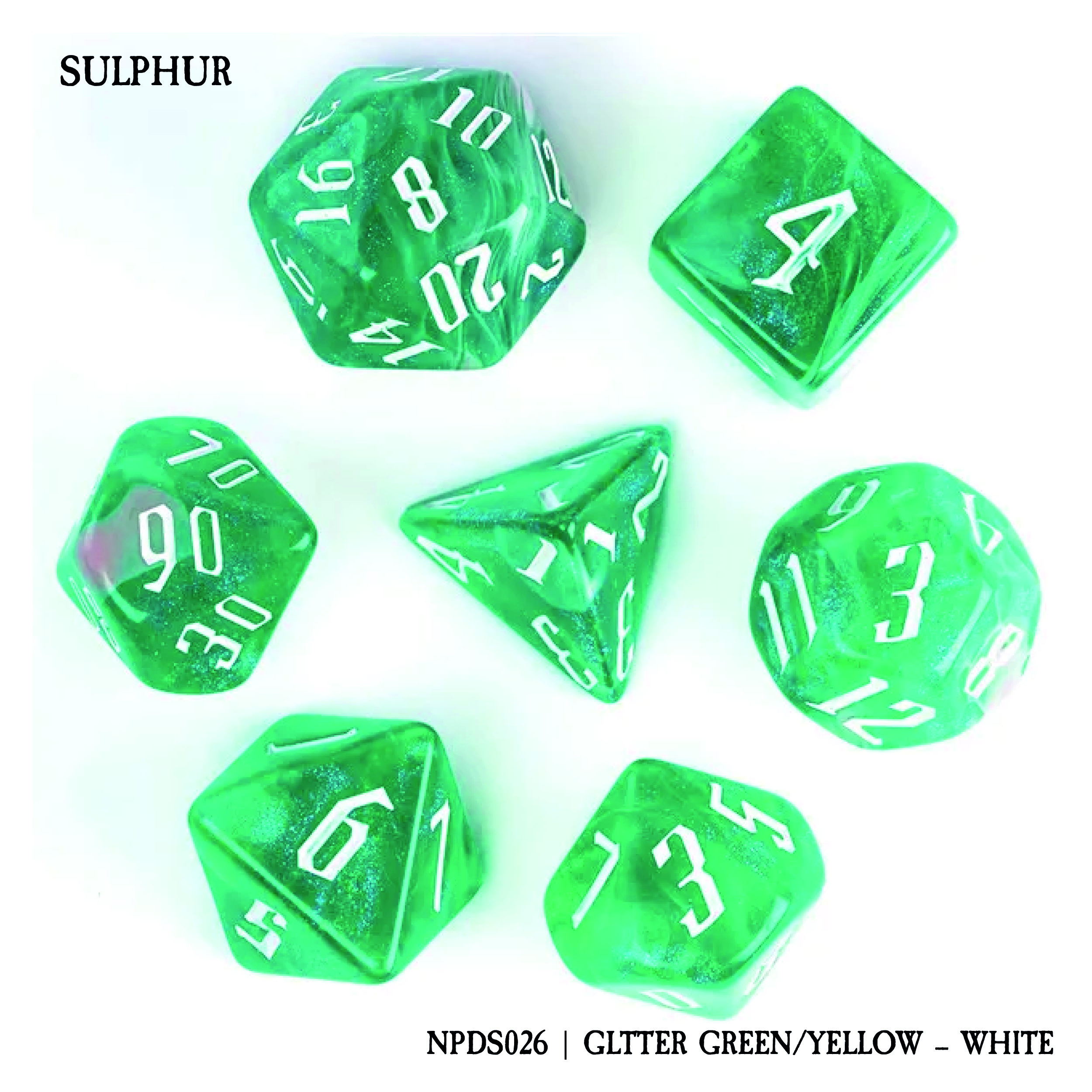 SULPHUR: GLITTER GREEN/YELLOW - WHITE (NPDS026)