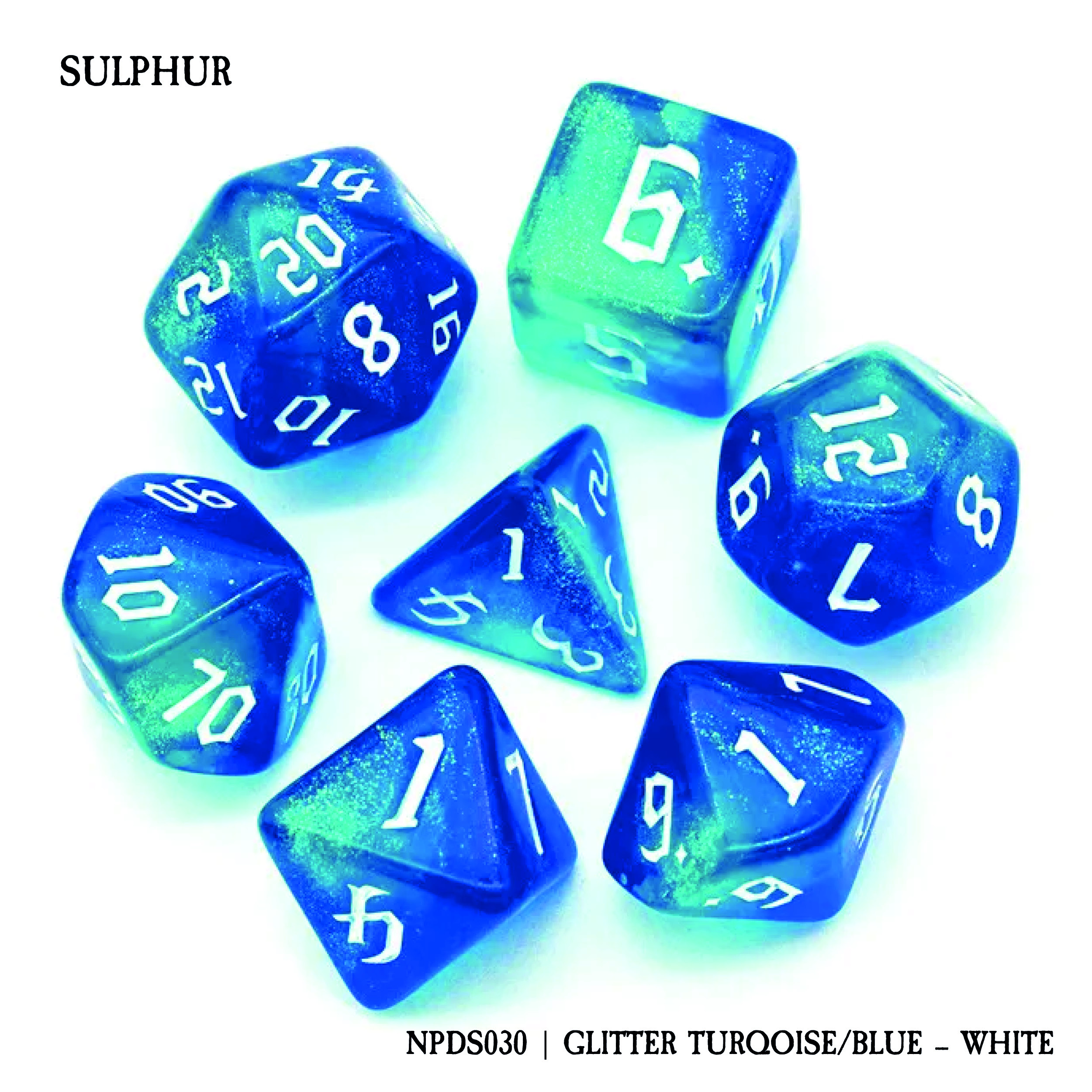 SULPHUR: GLITTER TURQUOISE/BLUE - WHITE (NPDS030)