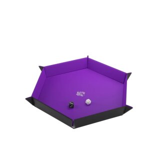 GAMEGENIC - MAGNETIC DICE TRAY - HEXAGONAL - BLACK/PURPLE