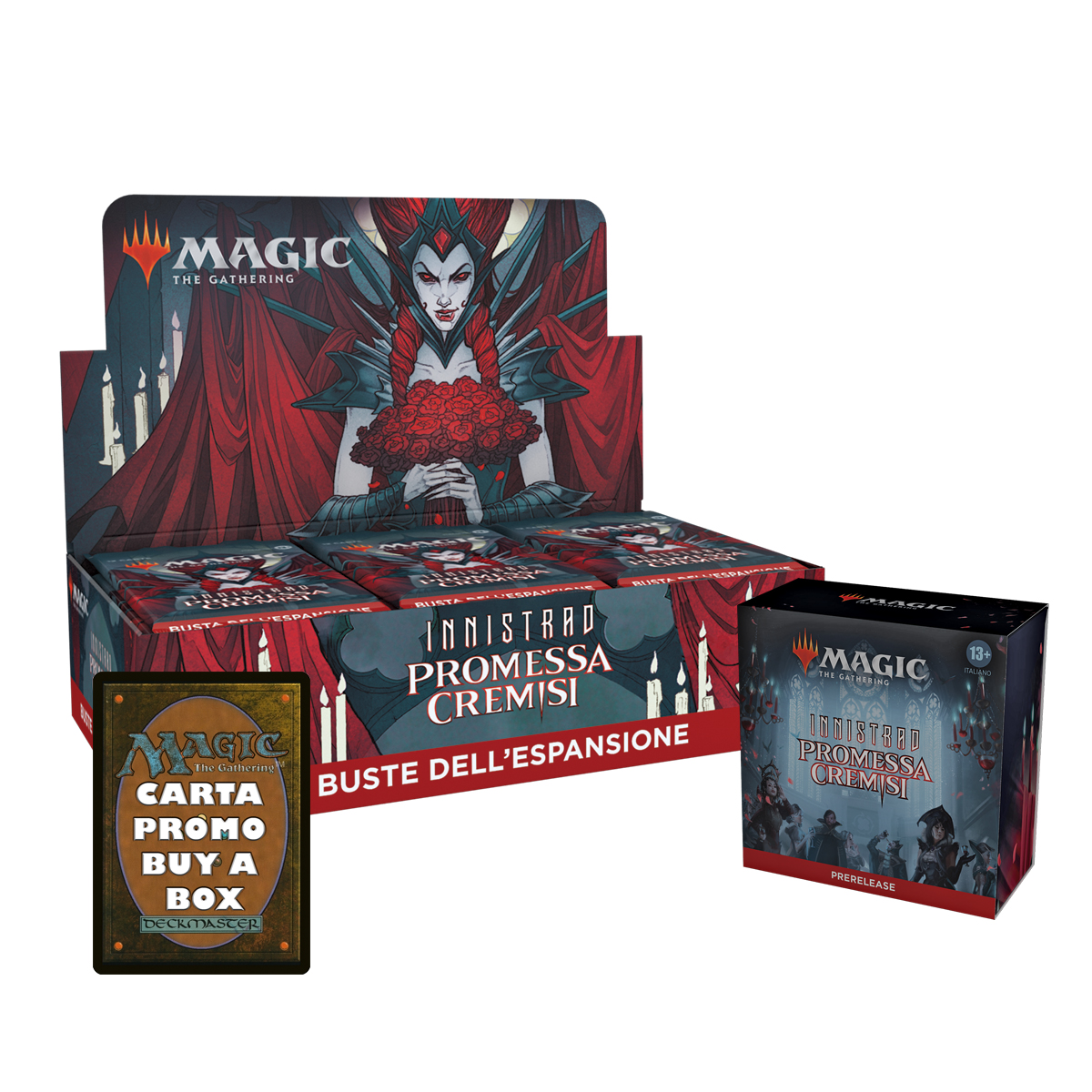 INNISTRAD: CRIMSON VOW - PROMO 2 SET BOOSTER DISPLAY + PRERELEASE PACK + BAB - ITA INNISTRAD: CRIMSON VOW - PROMO 2 SET BOOSTER DISPLAY + PRERELEASE PACK + BAB - ITA