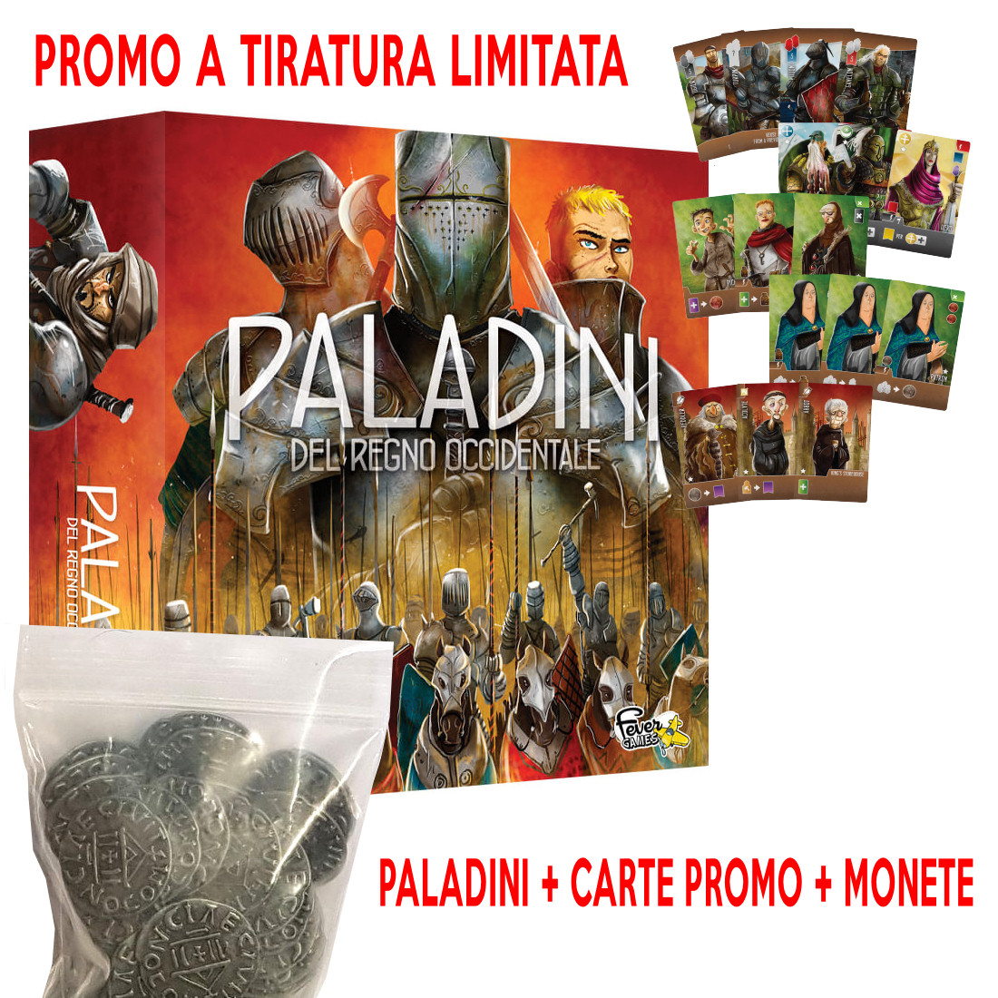PALADINI DEL REGNO OCCIDENTALE + CARTE PROMO + MONETE PALADINI DEL REGNO OCCIDENTALE + CARTE PROMO + MONETE