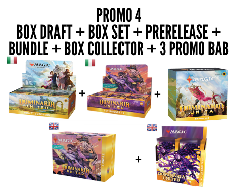 DOMINARIA UNITED - PROMO 4 - 1 DRAFT BOX + 1 SET BOOSTER BOX + 1 PRERELEASE + 1 BUNDLE + 1 BOX COLLECTOR + 3 PROMO BAB DOMINARIA UNITED - PROMO 4 - 1 DRAFT BOX + 1 SET BOOSTER BOX + 1 PRERELEASE + 1 BUNDLE + 1 BOX COLLECTOR + 3 PROMO BAB