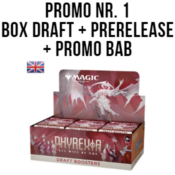 PHYREXIA: TUTTO DIVERRÀ UNO - PROMO 1 - BOX 36 BUSTE (ENG) + PRERELEASE PACK (ITA) + PROMO BAB - INGLESE PHYREXIA: TUTTO DIVERRÀ UNO - PROMO 1 - BOX 36 BUSTE (ENG) + PRERELEASE PACK (ITA) + PROMO BAB - INGLESE