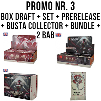 PHYREXIA: TUTTO DIVERRÀ UNO - PROMO 3 - 1 DRAFT BOX + 1 SET BOX + 1 PRERELEASE (ITA) + 1 BUNDLE + 1 BUSTA COLLECTOR + 2 PROMO BAB - INGLESE PHYREXIA: TUTTO DIVERRÀ UNO - PROMO 3 - 1 DRAFT BOX + 1 SET BOX + 1 PRERELEASE (ITA) + 1 BUNDLE + 1 BUSTA COLLECTOR + 2 PROMO BAB - INGLESE