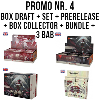 PHYREXIA: TUTTO DIVERRÀ UNO - PROMO 4 - 1 DRAFT BOX + 1 SET BOOSTER BOX + 1 PRERELEASE + 1 BUNDLE + 1 BOX COLLECTOR + 3 PROMO BAB PHYREXIA: TUTTO DIVERRÀ UNO - PROMO 4 - 1 DRAFT BOX + 1 SET BOOSTER BOX + 1 PRERELEASE + 1 BUNDLE + 1 BOX COLLECTOR + 3 PROMO BAB