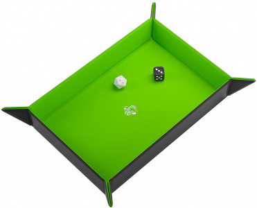 GAMEGENIC - MAGNETIC DICE TRAY - RECTANGULAR - BLACK/GREEN