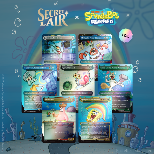 SECRET LAIR X SPONGEBOB SQUAREPANTS: LEGENDS OF BIKINI BOTTOM FOIL EDITION SECRET LAIR X SPONGEBOB SQUAREPANTS: LEGENDS OF BIKINI BOTTOM FOIL EDITION