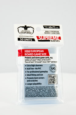 SUPREME SLEEVES BOARD GAME MINI EUROPEAN 50 (46X71)