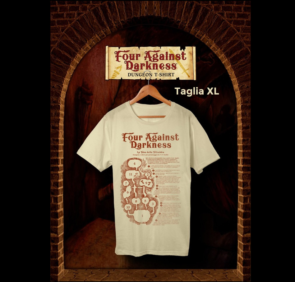 FOUR AGAINST DARKNESS - DUNGEON T-SHIRT - TAGLIA XL FOUR AGAINST DARKNESS - DUNGEON T-SHIRT - TAGLIA XL
