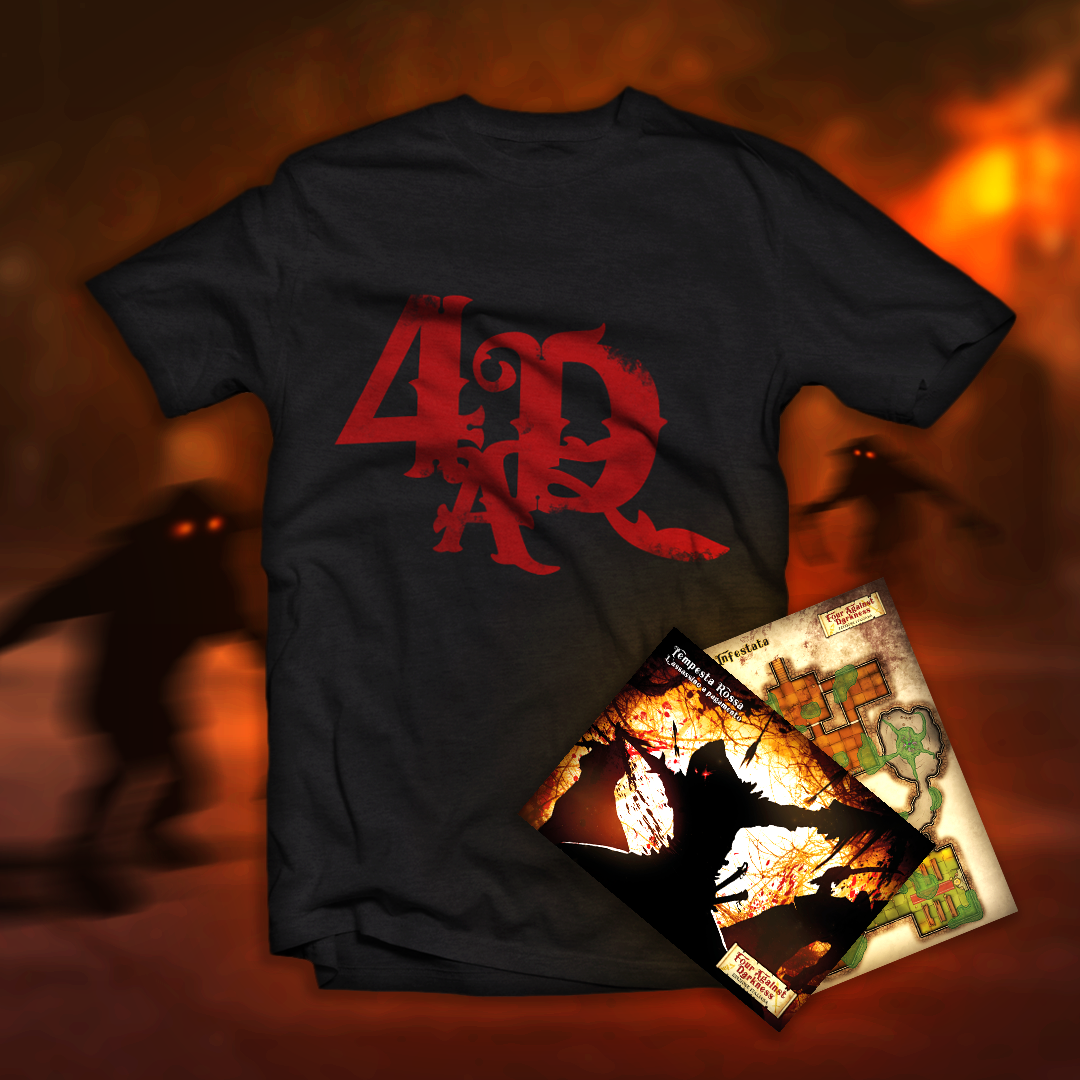 FOUR AGAINST DARKNESS - T-SHIRT *EDIZIONE LIMITATA* + DUE 4AD POSTCARD - TAGLIA XXXL FOUR AGAINST DARKNESS - T-SHIRT *EDIZIONE LIMITATA* + DUE 4AD POSTCARD - TAGLIA XXXL
