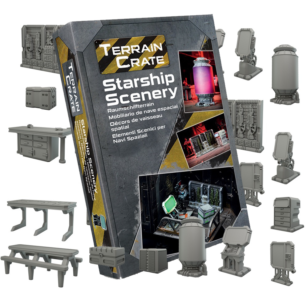 STAR SAGA - ELEMENTI SCENICI PER NAVI SPAZIALI - TERRAIN CRATE