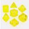 23002 TRANSLUCENT POLYHEDRAL YELLOW/WHITE 7-DADI SET