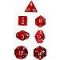 23004 TRANSLUCENT POLYHEDRAL RED/WHITE 7-DADI SET