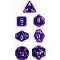 23006 TRANSLUCENT POLYHEDRAL BLUE/WHITE 7-DADI SET