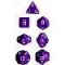 25407 OPAQUE POLYHEDRAL PURPLE/WHITE 7-DADI SET