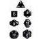 25408 OPAQUE POLYHEDRAL BLACK/WHITE 7-DADI SET