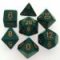 25415 OPAQUE POLYHEDRAL DUSTY GREEN W/COPPER 7-DADI SET