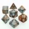 26424 GEMINI POLYHEDRAL COPPER-STEEL W/WHITE 7-DADI SET