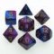 26428 GEMINI POLYHEDRAL BLUE-PURPLE W/GOLD 7-DADI SET