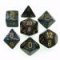 27499 LUSTROUS POLYHEDRAL SHADOW/GOLD 7-DADI SET